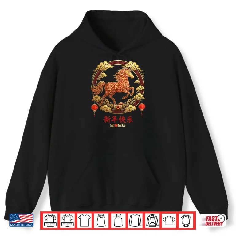 Hoodie Year of The Horse 2026 Chinese New Year Zodiac Horse Shirt