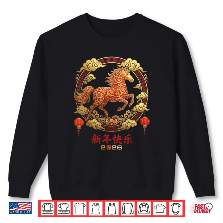 Sweatshirt Year of The Horse 2026 Chinese New Year Zodiac Horse Shirt