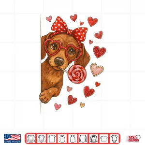 Design Valentine Dachshund Mama Cute Puppy Dog Mom Coquette Shirt
