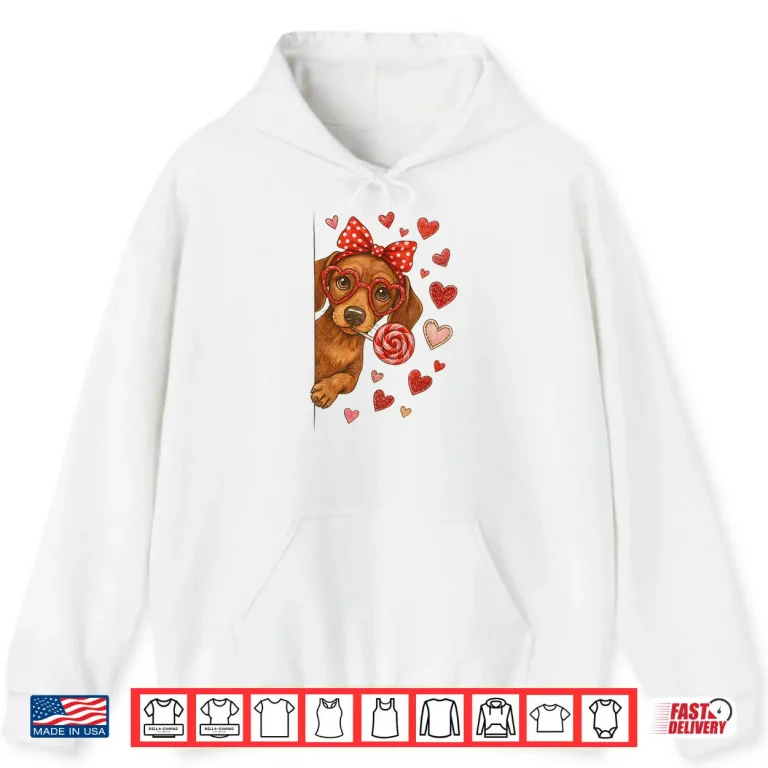 Hoodie Valentine Dachshund Mama Cute Puppy Dog Mom Coquette Shirt