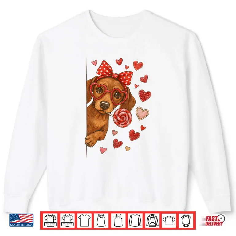Sweatshirt Valentine Dachshund Mama Cute Puppy Dog Mom Coquette Shirt