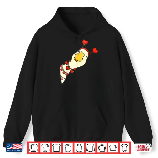Hoodie Goose Valentine Red Heart Shirt