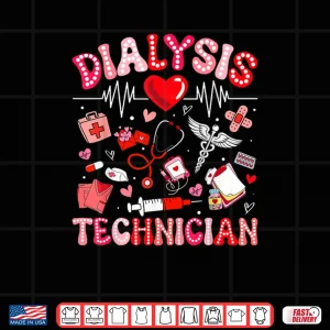Design Dialysis Technician Valentine Heart Nurse RN CNA Shirt