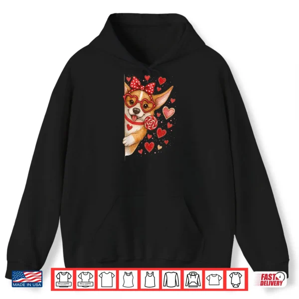Cute Corgi Valentine Kawaii Pink Hearts Puppy Dog Shirt 2 Hoodie Cute Corgi Valentine Kawaii Pink Hearts Puppy Dog Shirt
