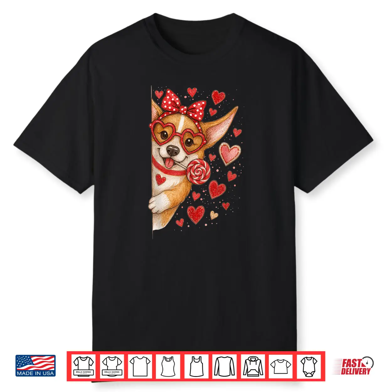 Cute Corgi Valentine Kawaii Pink Hearts Puppy Dog Shirt Cute Corgi Valentine Kawaii Pink Hearts Puppy Dog Shirt