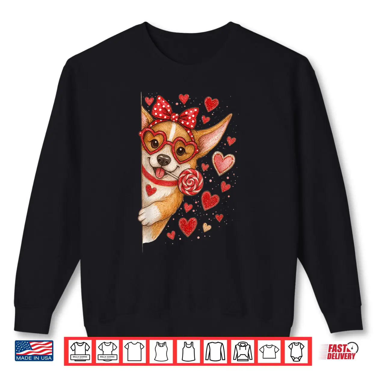 Cute Corgi Valentine Kawaii Pink Hearts Puppy Dog Shirt Cute Corgi Valentine Kawaii Pink Hearts Puppy Dog Shirt