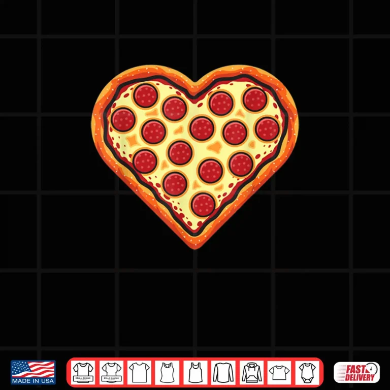 Design Pizza Heart Cute Valentines Day Funny Heart Shaped Pizza Shirt