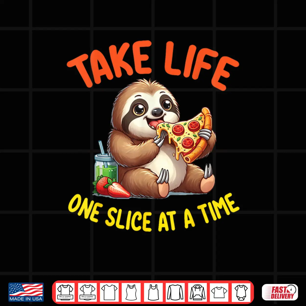 Cute Sloth Is Eating Pizza Take Life One Slice At A Time Shirt Cute Sloth Is Eating Pizza Take Life One Slice At A Time Shirt