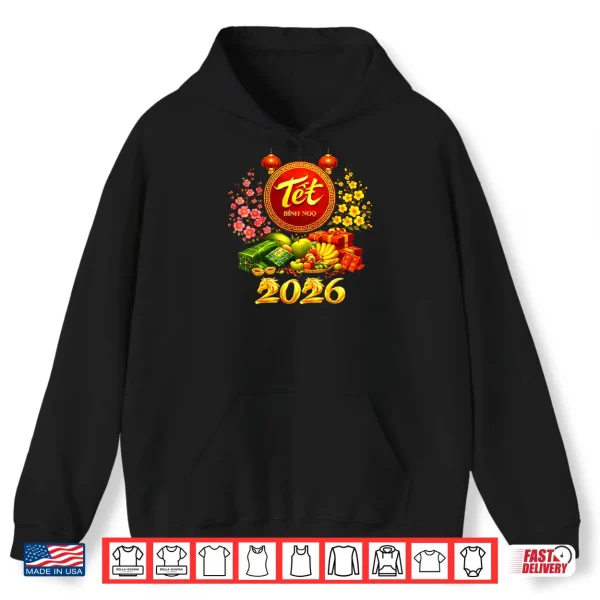 Happy TET 2026 Year of The Horse Vietnamese TET Nguyen Dan Shirt 2 Hoodie Happy TET 2026 Year of The Horse Vietnamese TET Nguyen Dan Shirt