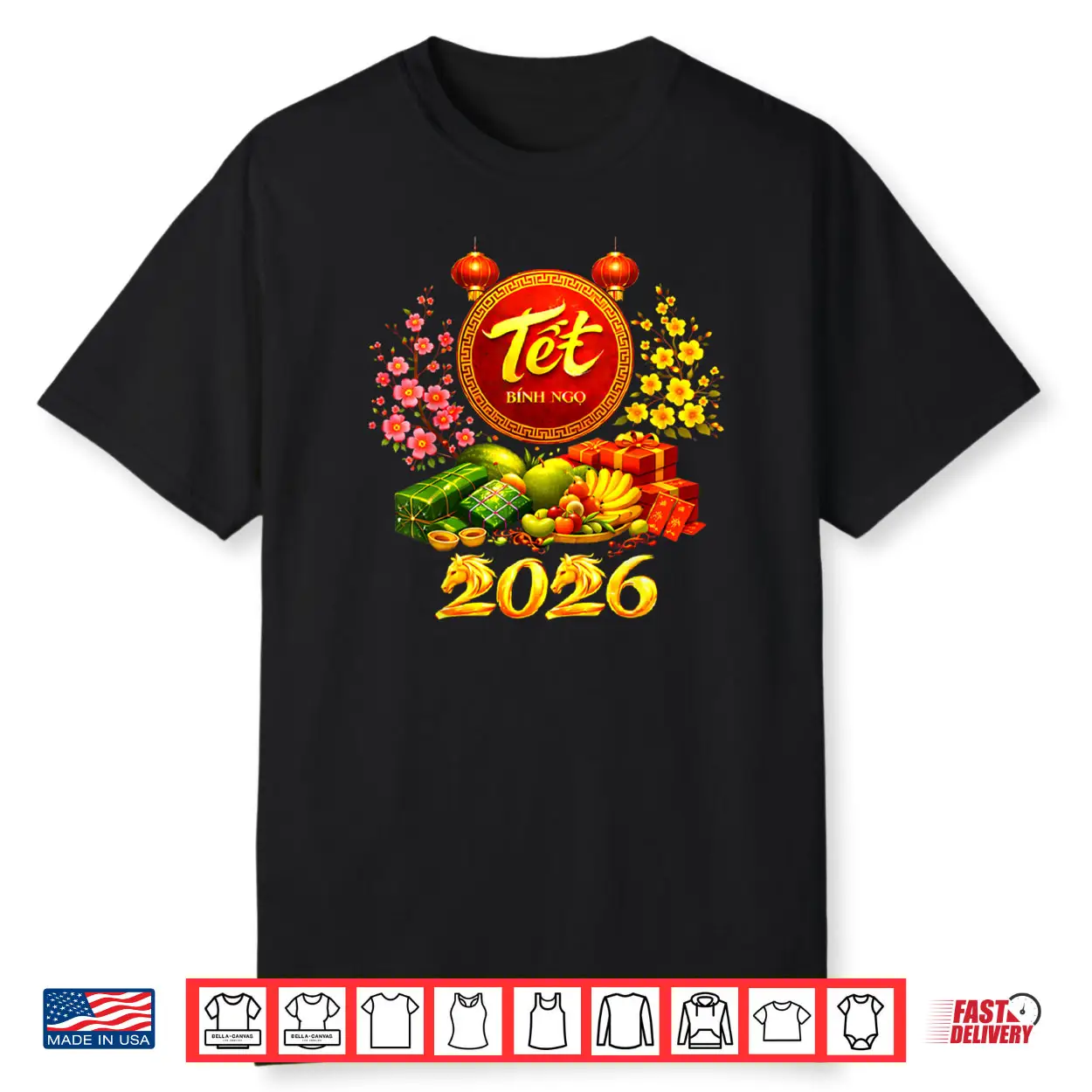 Happy TET 2026 Year of The Horse Vietnamese TET Nguyen Dan Shirt Happy TET 2026 Year of The Horse Vietnamese TET Nguyen Dan Shirt
