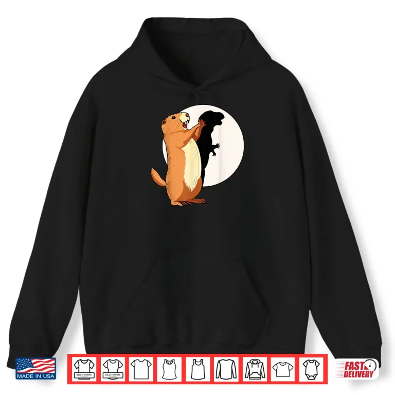 Hoodie Groundhog Shadow Dinosaur Puppet Happy Groundhog Day Shirt