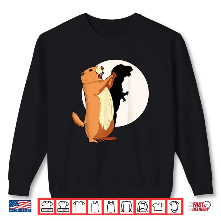 Sweatshirt Groundhog Shadow Dinosaur Puppet Happy Groundhog Day Shirt
