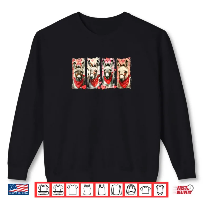 Sweatshirt Donkeys Collection Valentine Colorful Costume Shirt