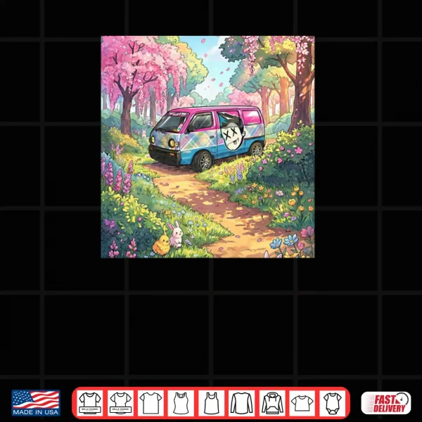 Cherry Blossom Manga Anime Kei Van Truck Team Human Drifting Shirt 4 Design Cherry Blossom Manga Anime Kei Van Truck Team Human Drifting Shirt