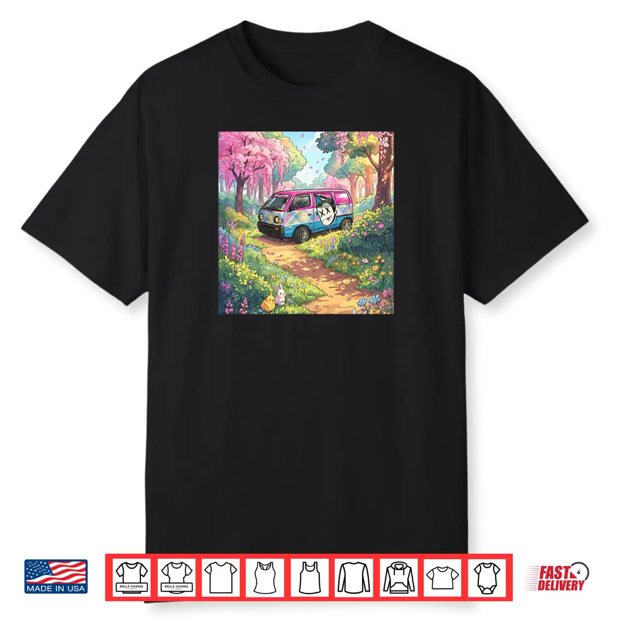 Cherry Blossom Manga Anime Kei Van Truck Team Human Drifting Shirt Cherry Blossom Manga Anime Kei Van Truck Team Human Drifting Shirt
