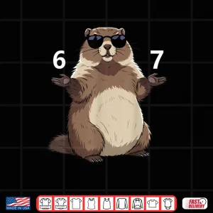 Design 67 Meme Groundhog Hands Six Seven Shirt