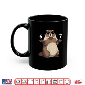 Mug 67 Meme Groundhog Hands Six Seven Shirt