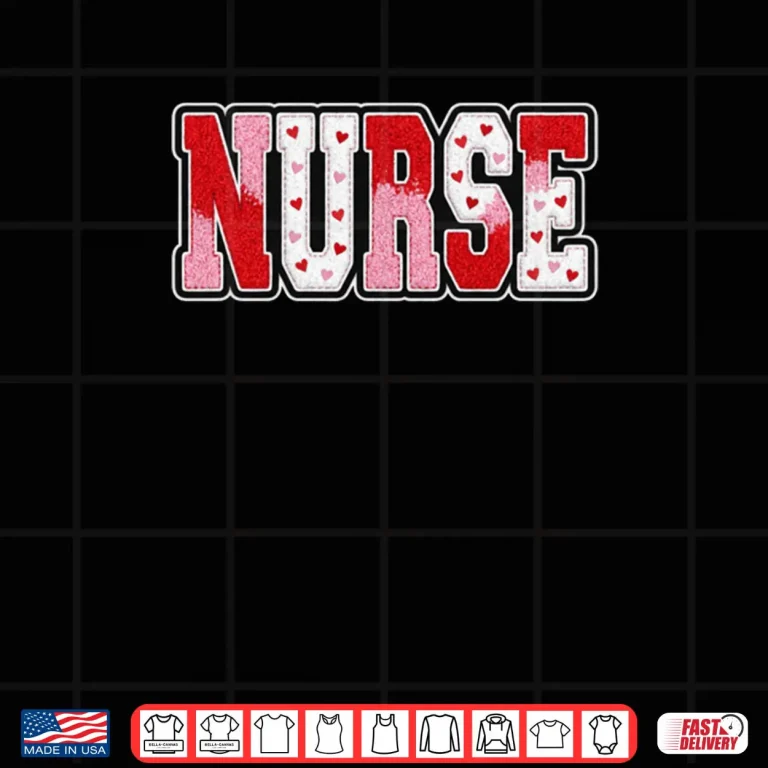 Design Nurses Heart Nurse Valentines Nursing Medical RN CNA ER ICU Shirt