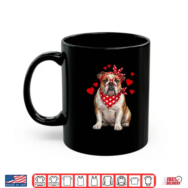 Mug English Bulldog Valentines Day Dog Lover Heart Shirt