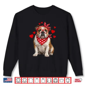 Sweatshirt English Bulldog Valentines Day Dog Lover Heart Shirt