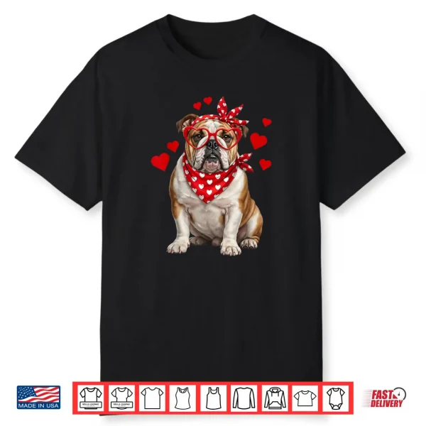 English Bulldog Valentines Day Dog Lover Heart Shirt