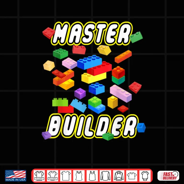 Design Building Bricks Master Builder Construction Block Building Shirt