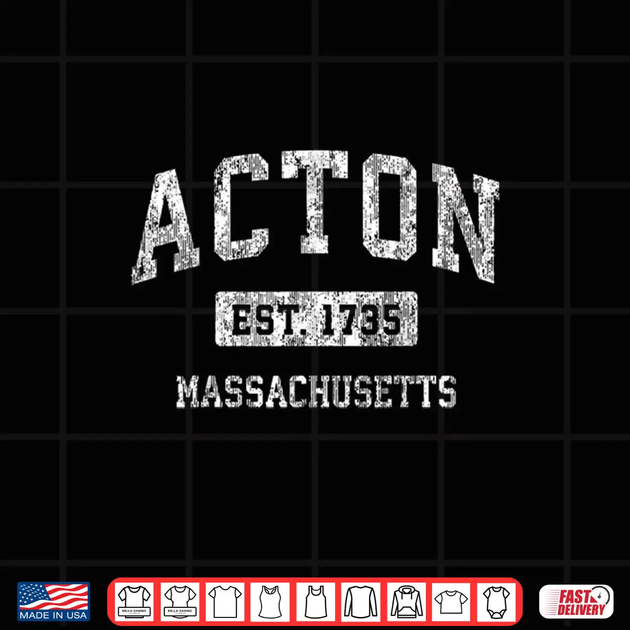 Acton Massachusetts MA Vintage Sports Established Shirt Acton Massachusetts MA Vintage Sports Established Shirt