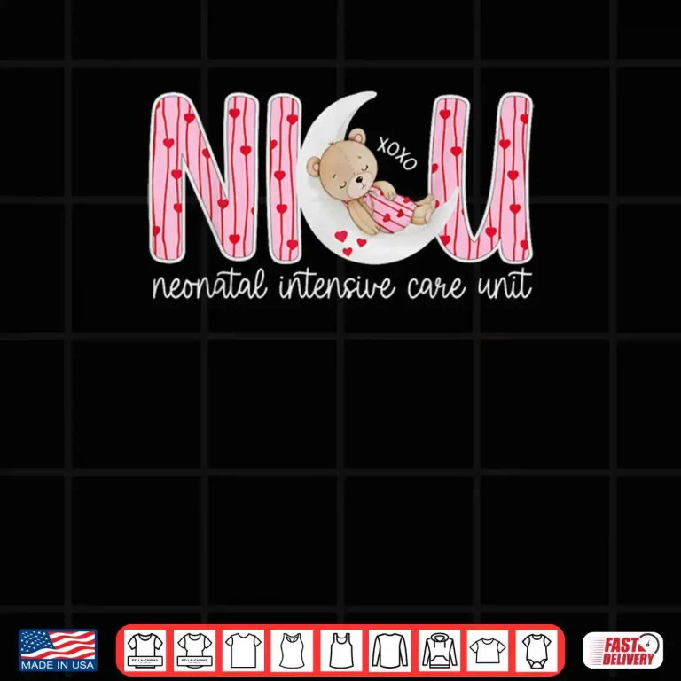 Design XOXO NICU Nurse Valentine Cute Bear Nursing Valentines Day Shirt