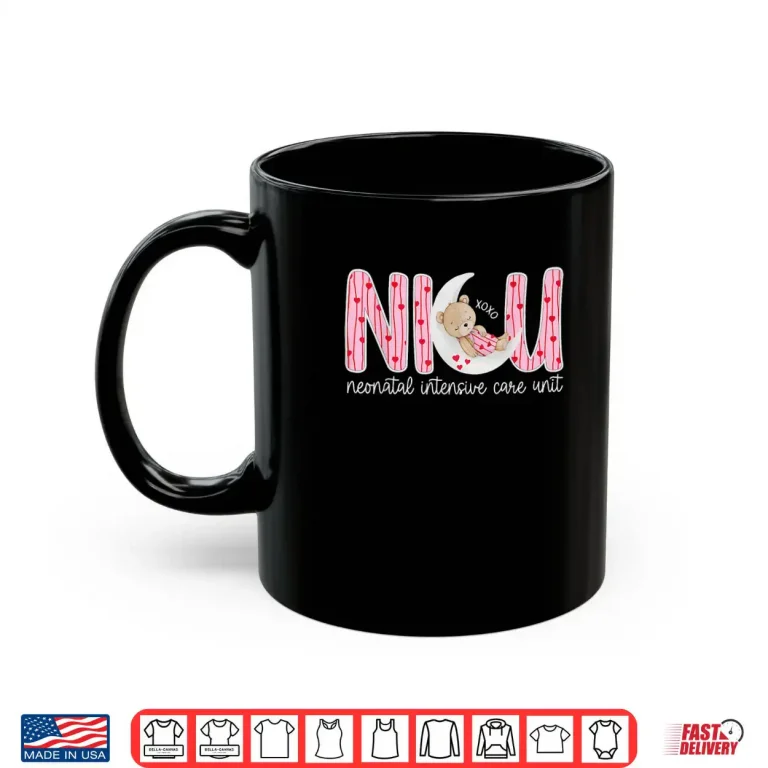 Mug XOXO NICU Nurse Valentine Cute Bear Nursing Valentines Day Shirt