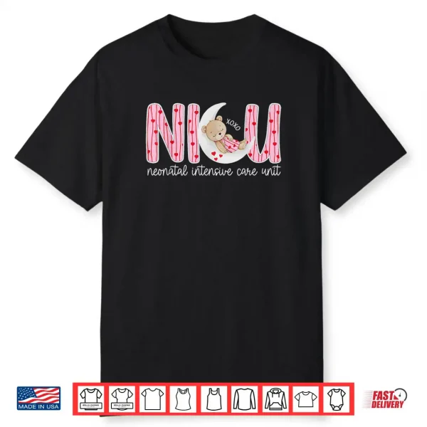 XOXO NICU Nurse Valentine Cute Bear Nursing Valentines Day Shirt