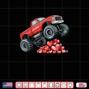 Design Valentines Day Monster Truck Hearts Shirt