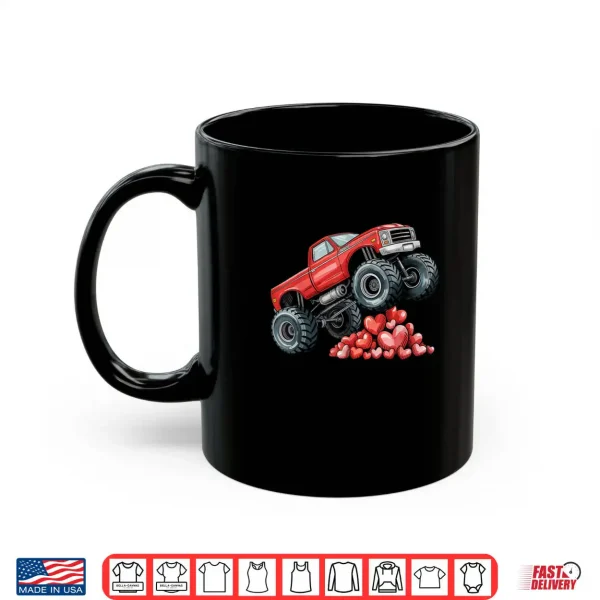 Mug Valentines Day Monster Truck Hearts Shirt