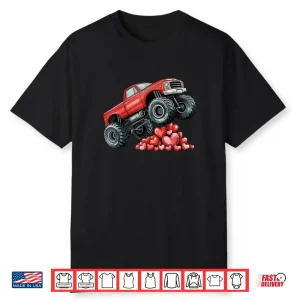 Valentines Day Monster Truck Hearts Shirt