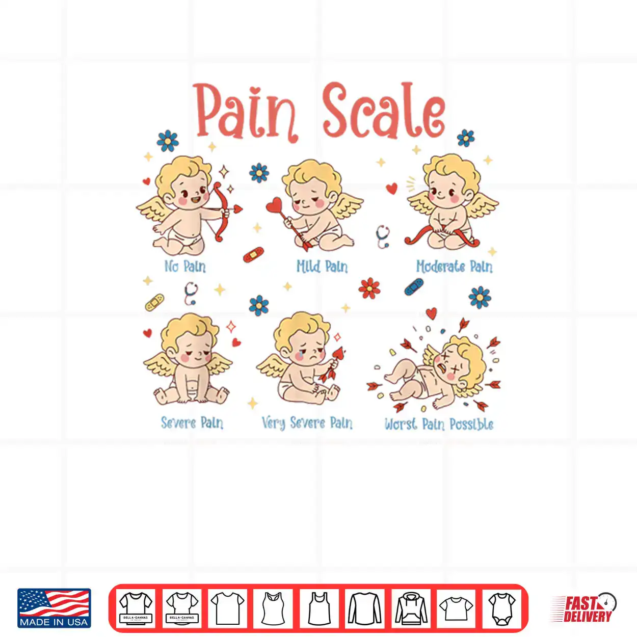 Pain Scale Cupid Nurse Trauma Nurse ICU Nurse Valentine Day Shirt Pain Scale Cupid Nurse Trauma Nurse ICU Nurse Valentine Day Shirt