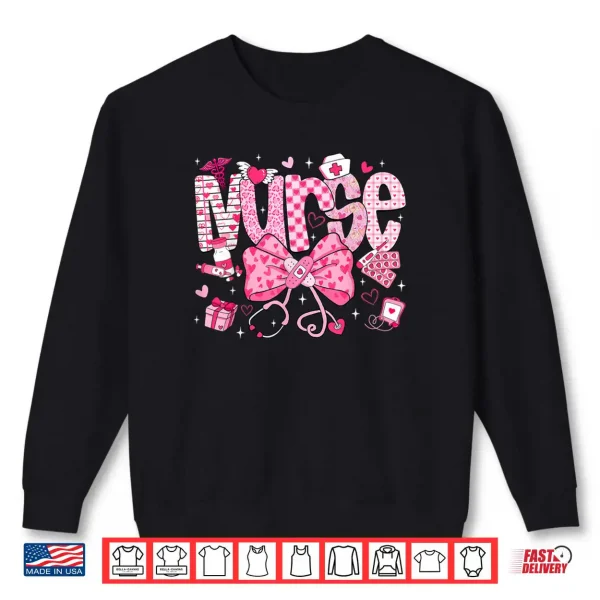 Sweatshirt Nurse Valentines Day Heart Stethoscope ER ICU NICU RN Nurse Shirt