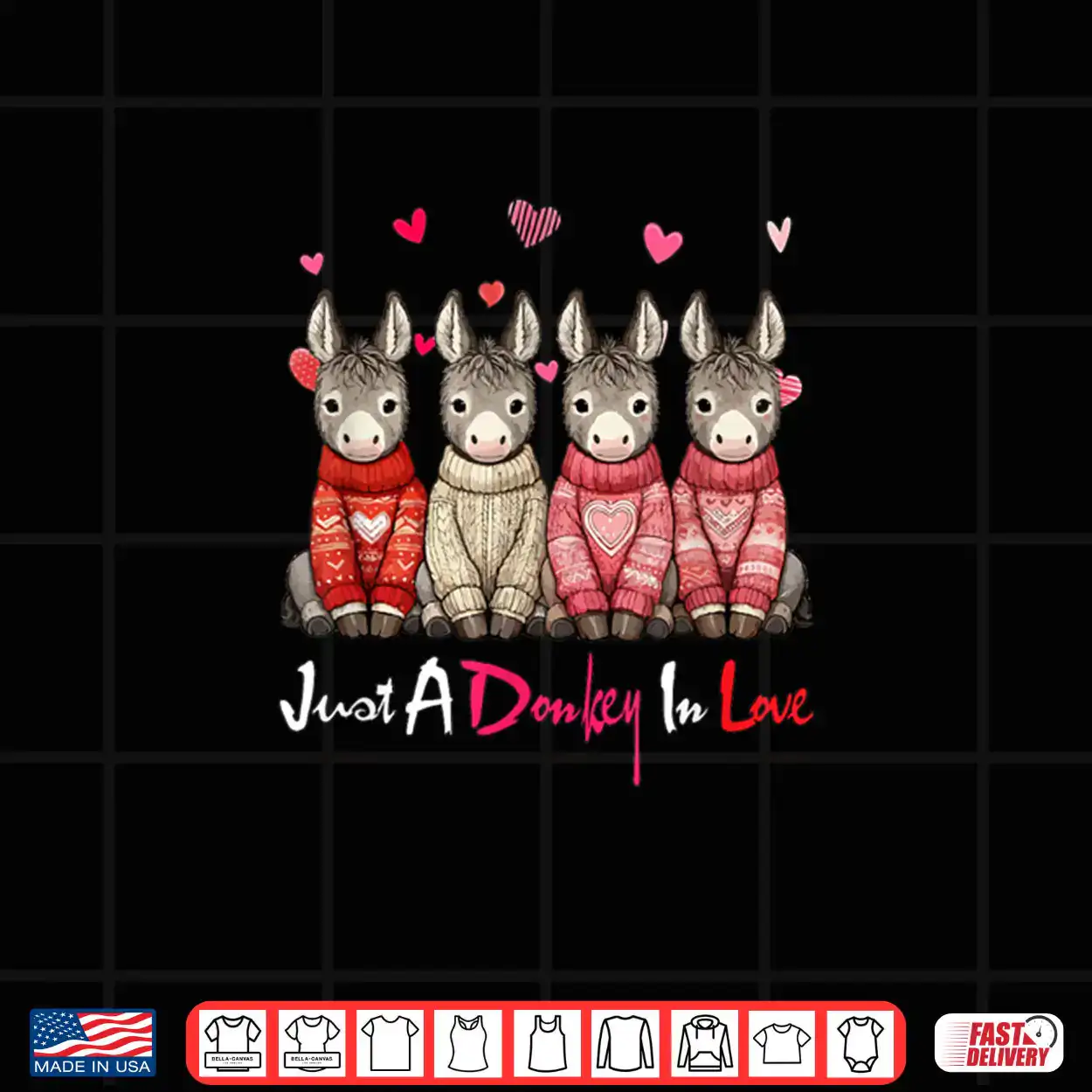 Just A Donkey in Love Valentine’s Day Group Donkeys Farmer Shirt Just A Donkey in Love Valentine’s Day Group Donkeys Farmer Shirt