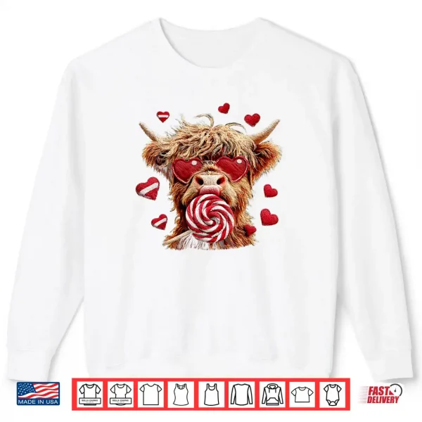 Sweatshirt Highland Cow Valentine Cow Lovers Shirt