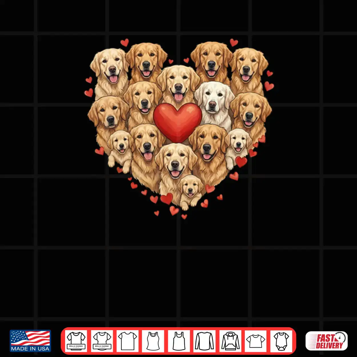 Cute Golden Retriever Heart Love Dog Pet Valentine Shirt Cute Golden Retriever Heart Love Dog Pet Valentine Shirt