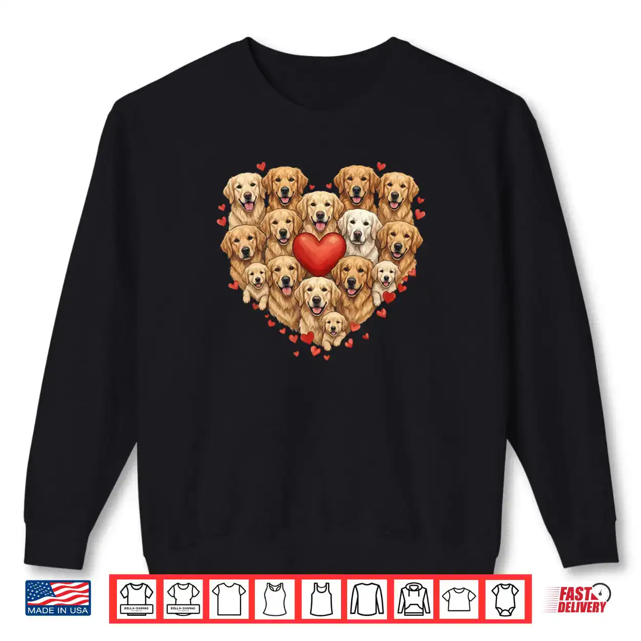 Cute Golden Retriever Heart Love Dog Pet Valentine Shirt Cute Golden Retriever Heart Love Dog Pet Valentine Shirt