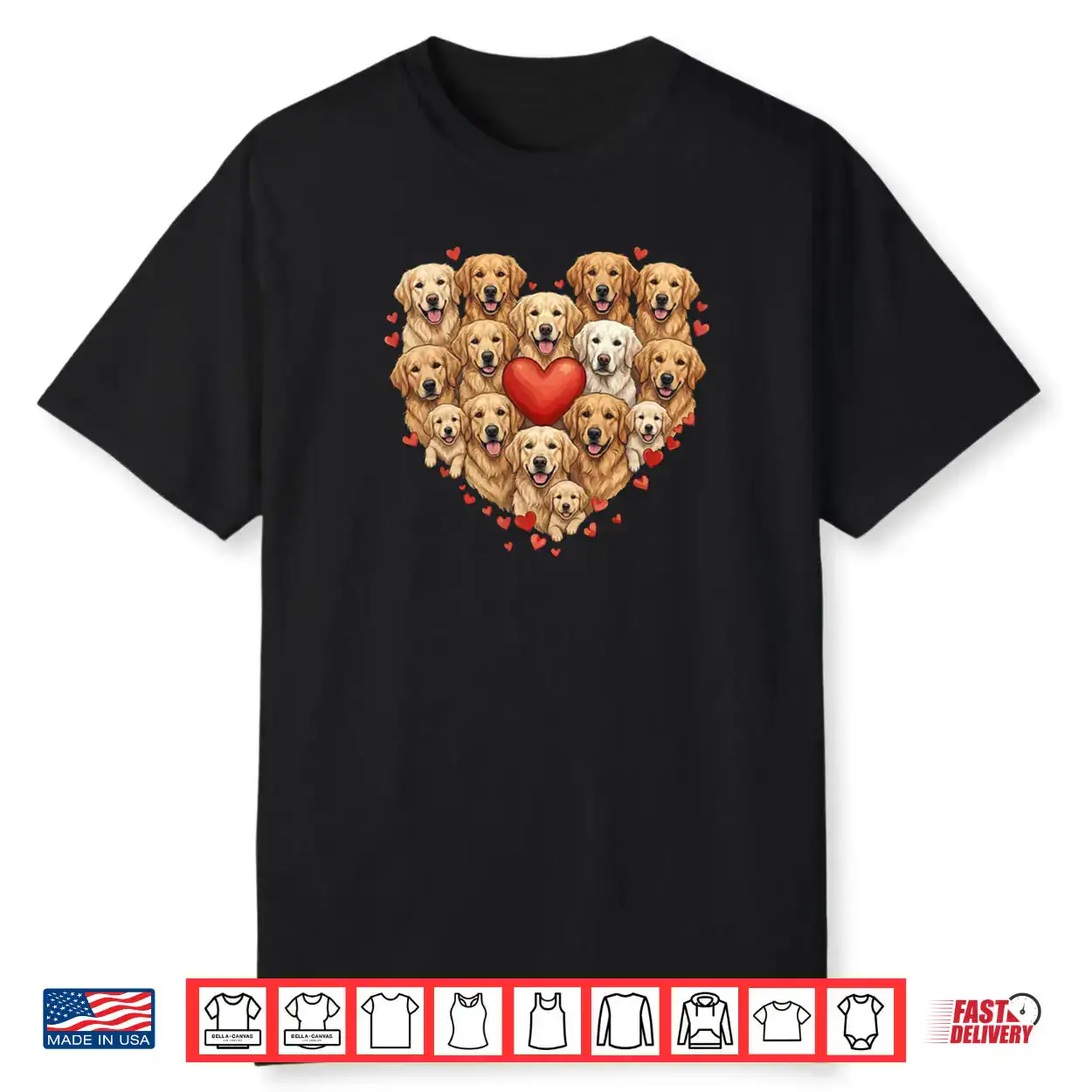 Cute Golden Retriever Heart Love Dog Pet Valentine Shirt Cute Golden Retriever Heart Love Dog Pet Valentine Shirt