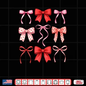 Design Cute Coquette Bows Valentines Day Shirt