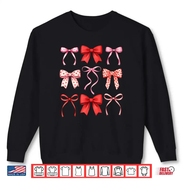 Sweatshirt Cute Coquette Bows Valentines Day Shirt