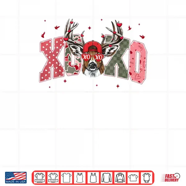 Design Camo XOXO Valentine Buck Deer Hunting Shirt