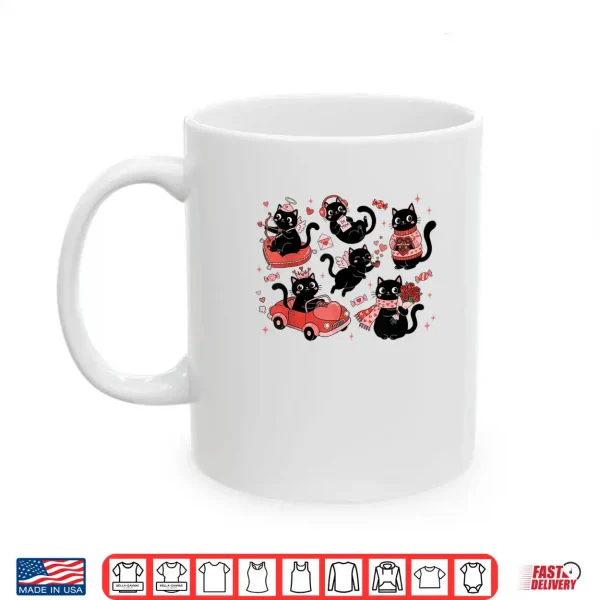 Black Cat Heart Valentines Day Cute Kitten Lover Shirt 3 Mug Black Cat Heart Valentines Day Cute Kitten Lover Shirt