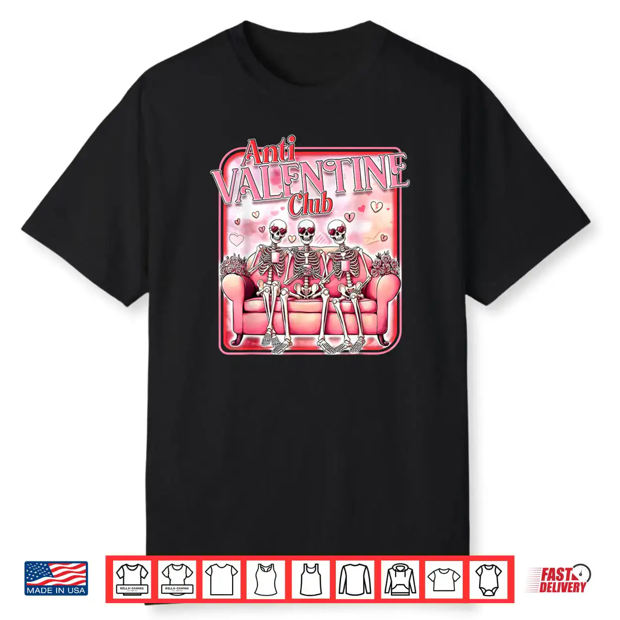 Anti Valentine Club Skeleton Drinking Hearts Valentine Shirt Anti Valentine Club Skeleton Drinking Hearts Valentine Shirt