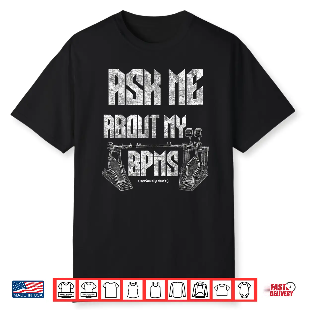 Funny Drummer Double Bass Drums Retro Vintage Design Shirt Funny Drummer Double Bass Drums Retro Vintage Design Shirt