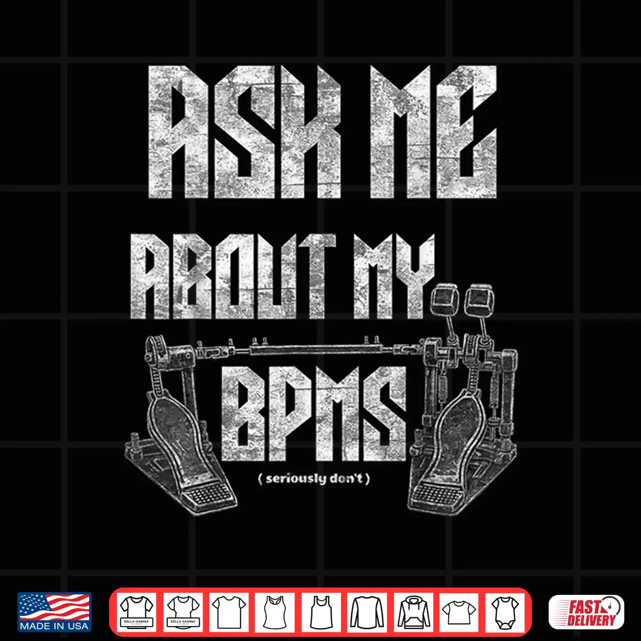 Funny Drummer Double Bass Drums Retro Vintage Design Shirt Funny Drummer Double Bass Drums Retro Vintage Design Shirt