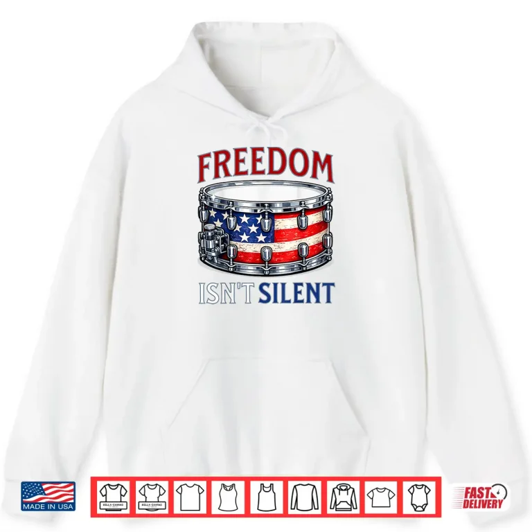 Hoodie Patriotic Drummer Snare Drum Retro Vintage American Design Shirt