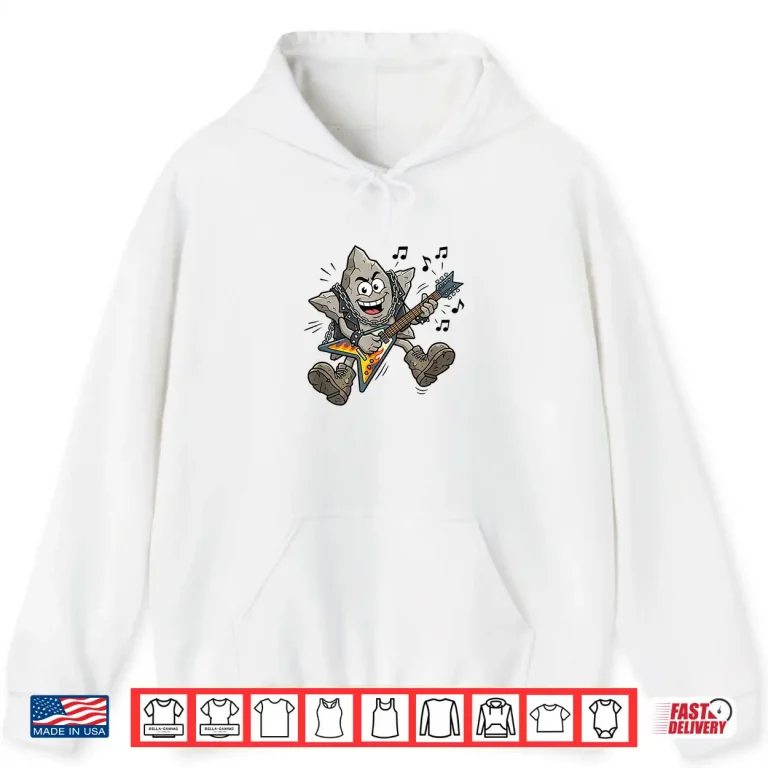 Hoodie Rock Shaped Star Rockstar Funny Pun Playing Guitar Shirt