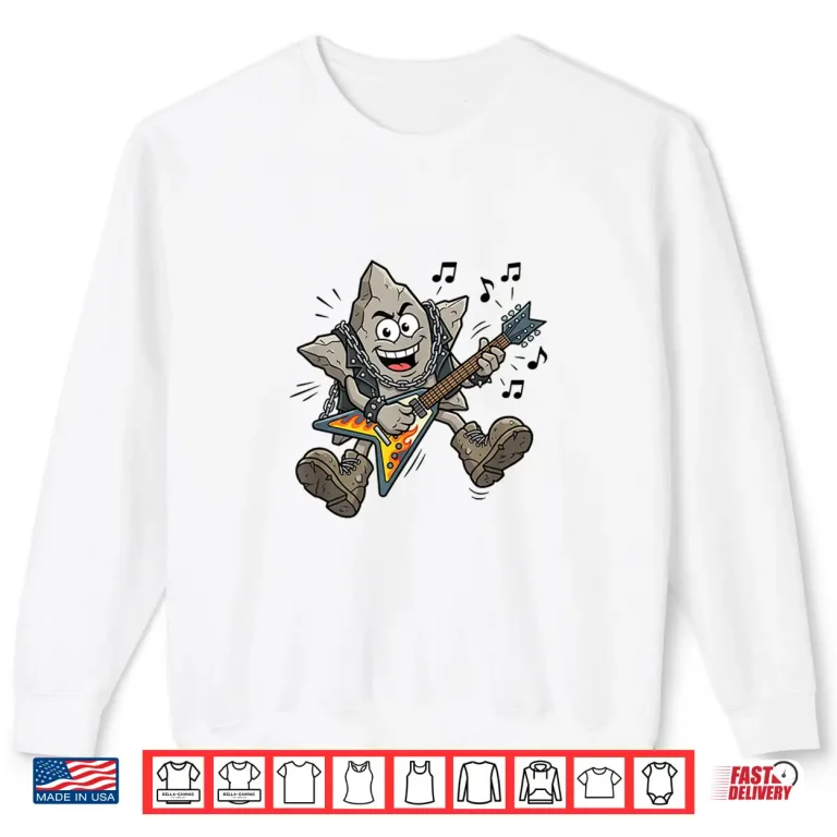 Sweatshirt Rock Shaped Star Rockstar Funny Pun Playing Guitar Shirt